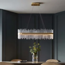Virbrook LED Gold Linear Pendant Ceiling Light