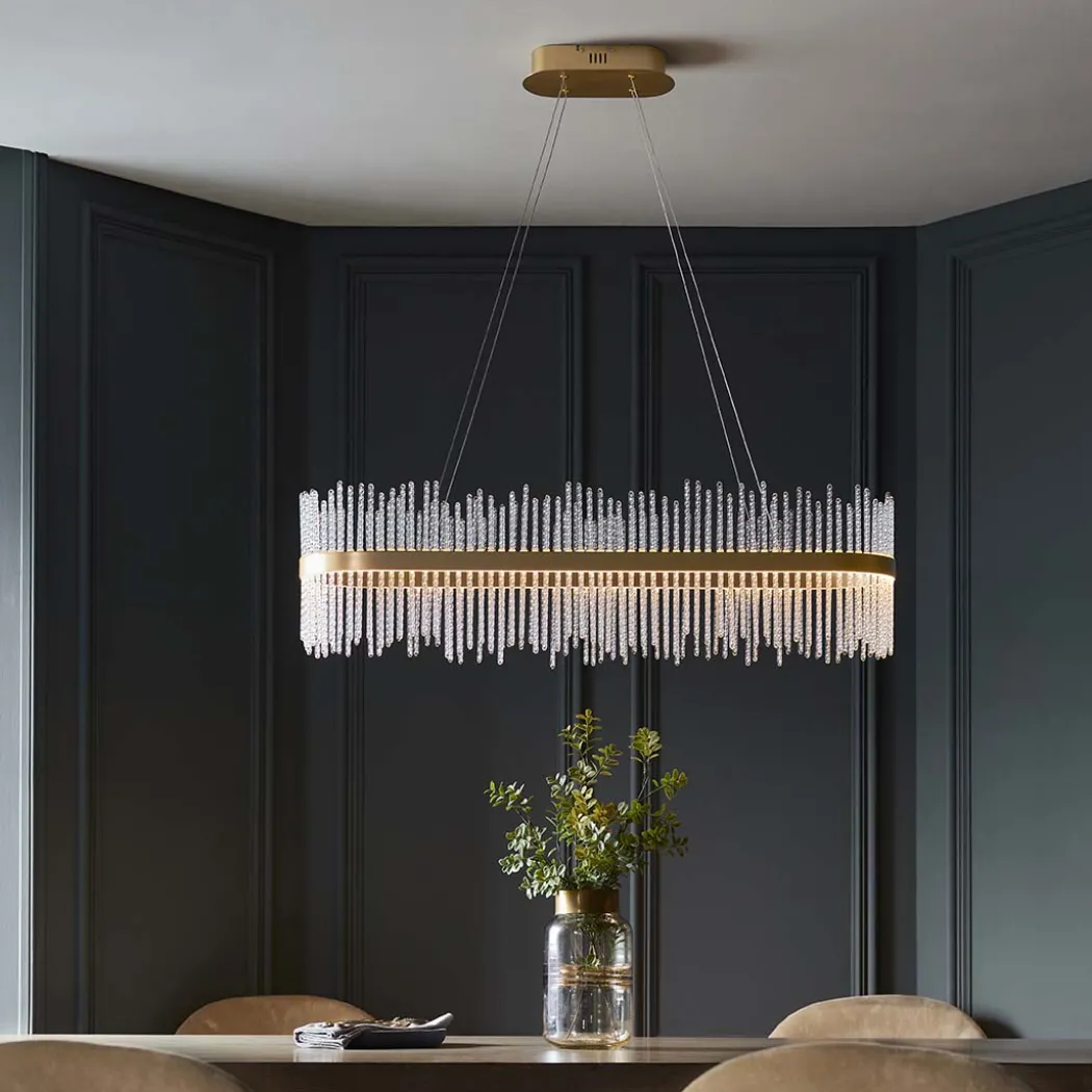 Virbrook LED Gold Linear Pendant Ceiling Light