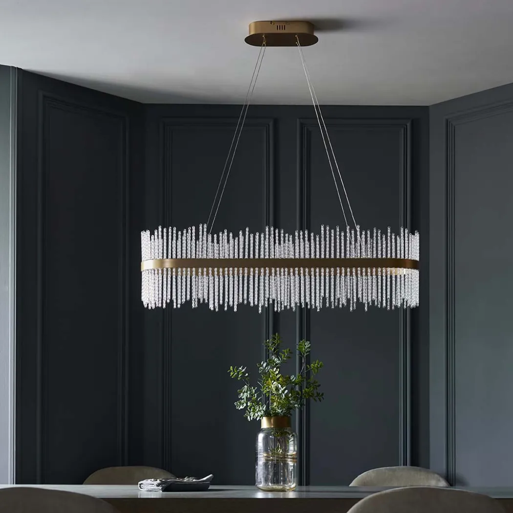 Virbrook LED Gold Linear Pendant Ceiling Light