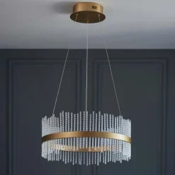 Virbrook Medium Gold LED Pendant Ceiling Light