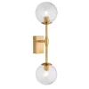 Vitali 2 Light Brass & Glass Wall Light