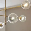 Vitali 6 Light Brass & Glass Pendant Ceiling Light