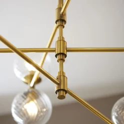 Vitali 12 Light Brass & Glass Pendant Ceiling Light
