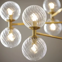 Vitali 12 Light Brass & Glass Pendant Ceiling Light