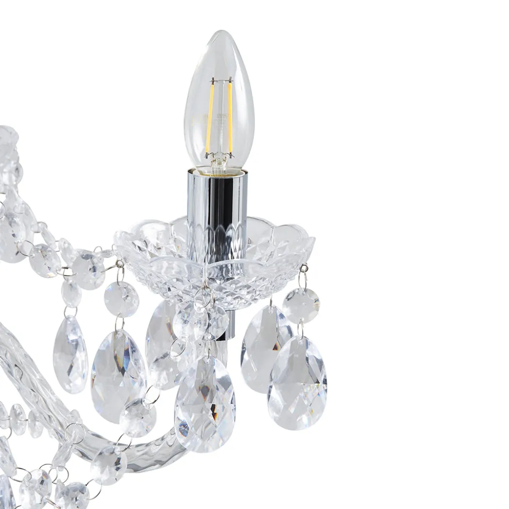 Vivienne 8 Light Chrome & Clear Chandelier Ceiling Pendant