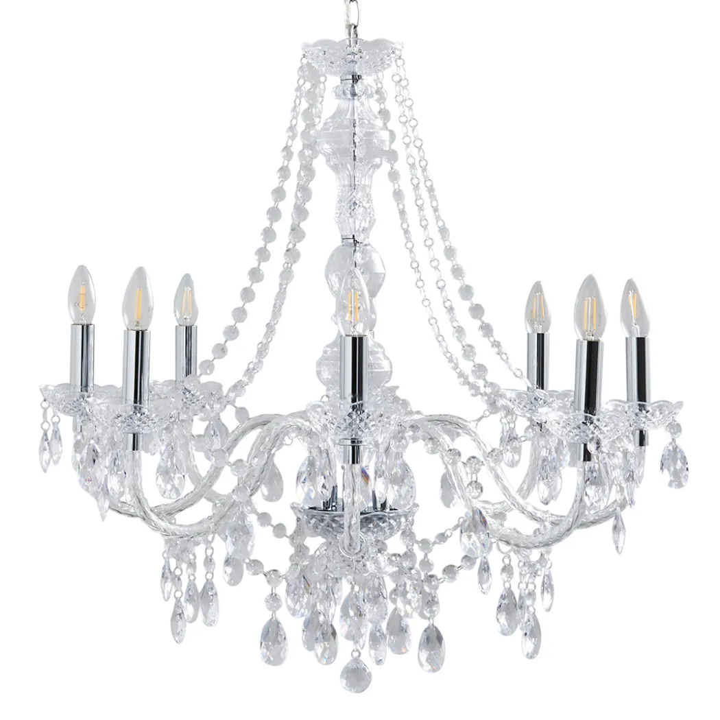 Vivienne 8 Light Chrome & Clear Chandelier Ceiling Pendant