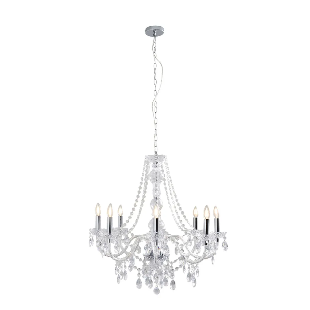 Vivienne 8 Light Chrome & Clear Chandelier Ceiling Pendant