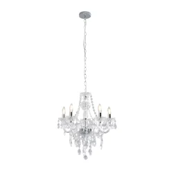 Vivienne 5 Light Chrome & Clear Chandelier Ceiling Pendant