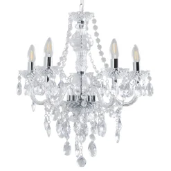 Vivienne 5 Light Chrome & Clear Chandelier Ceiling Pendant