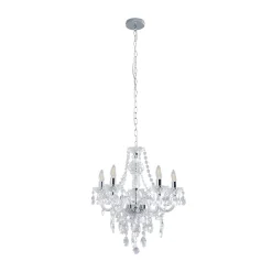 Vivienne 5 Light Chrome & Clear Chandelier Ceiling Pendant