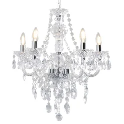 Vivienne 5 Light Chrome & Clear Chandelier Ceiling Pendant
