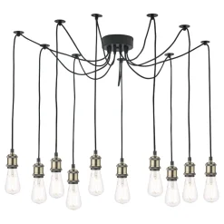 Waco 10 Light Antique Brass Pendant Ceiling Light