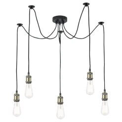 Waco 5 Light Antique Brass Pendant Ceiling Light
