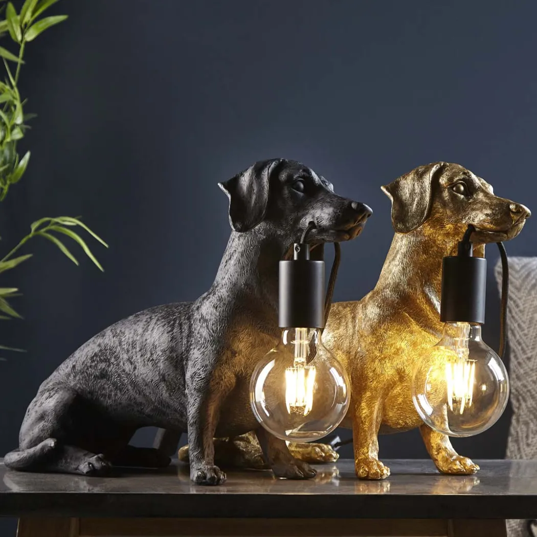 Wally Dog Gold Table Lamp