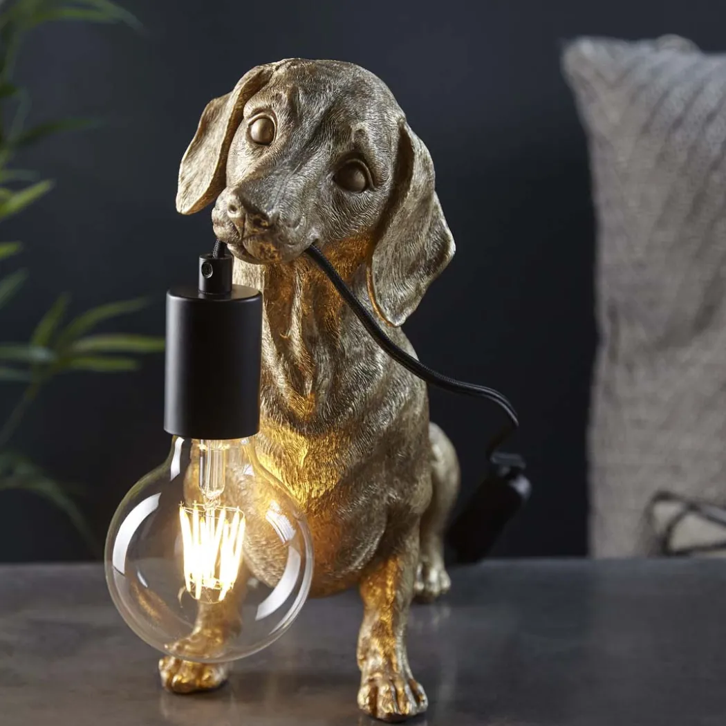 Wally Dog Gold Table Lamp