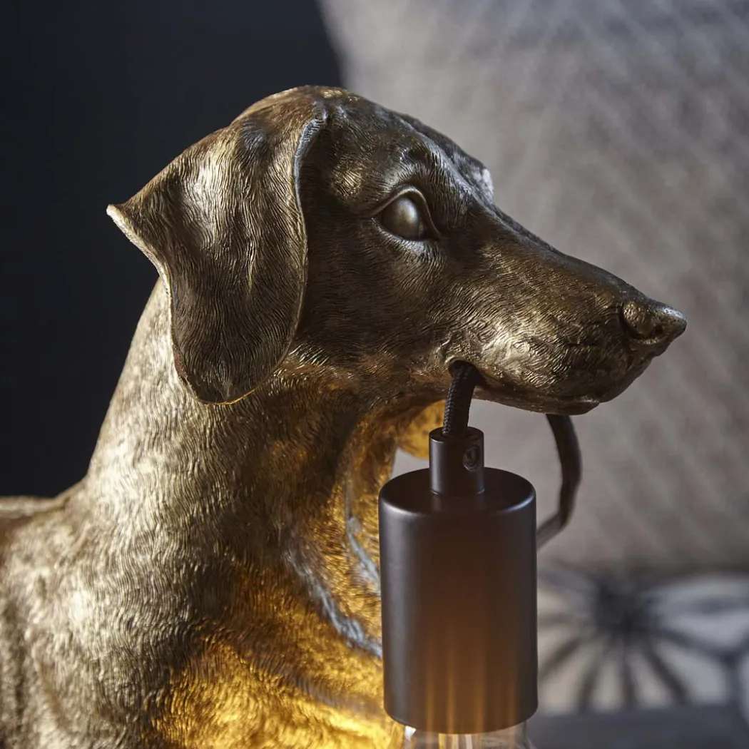 Wally Dog Gold Table Lamp