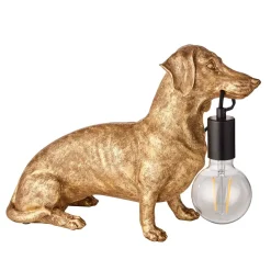 Wally Dog Gold Table Lamp