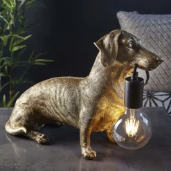 Wally Dog Gold Table Lamp