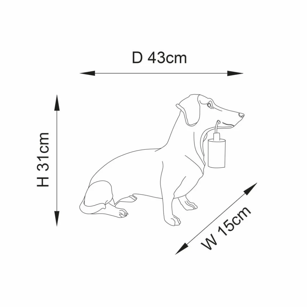 Wally Dog Gold Table Lamp