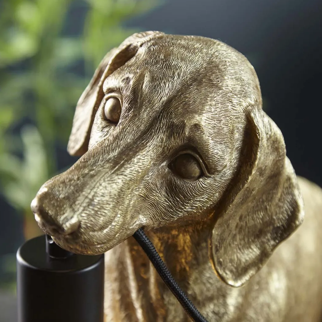 Wally Dog Gold Table Lamp