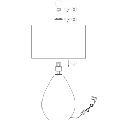 Waltham Smoked Glass Table Lamp
