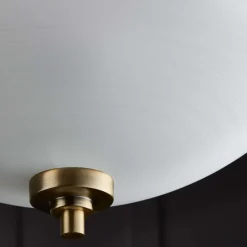 Welles Antique Brass and Glass Semi-Flush Ceiling Light