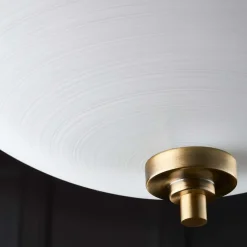 Welles Antique Brass and Glass Semi-Flush Ceiling Light