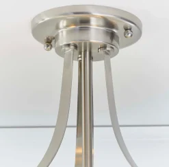 Welles Satin Chrome and Glass Semi-Flush Ceiling Light