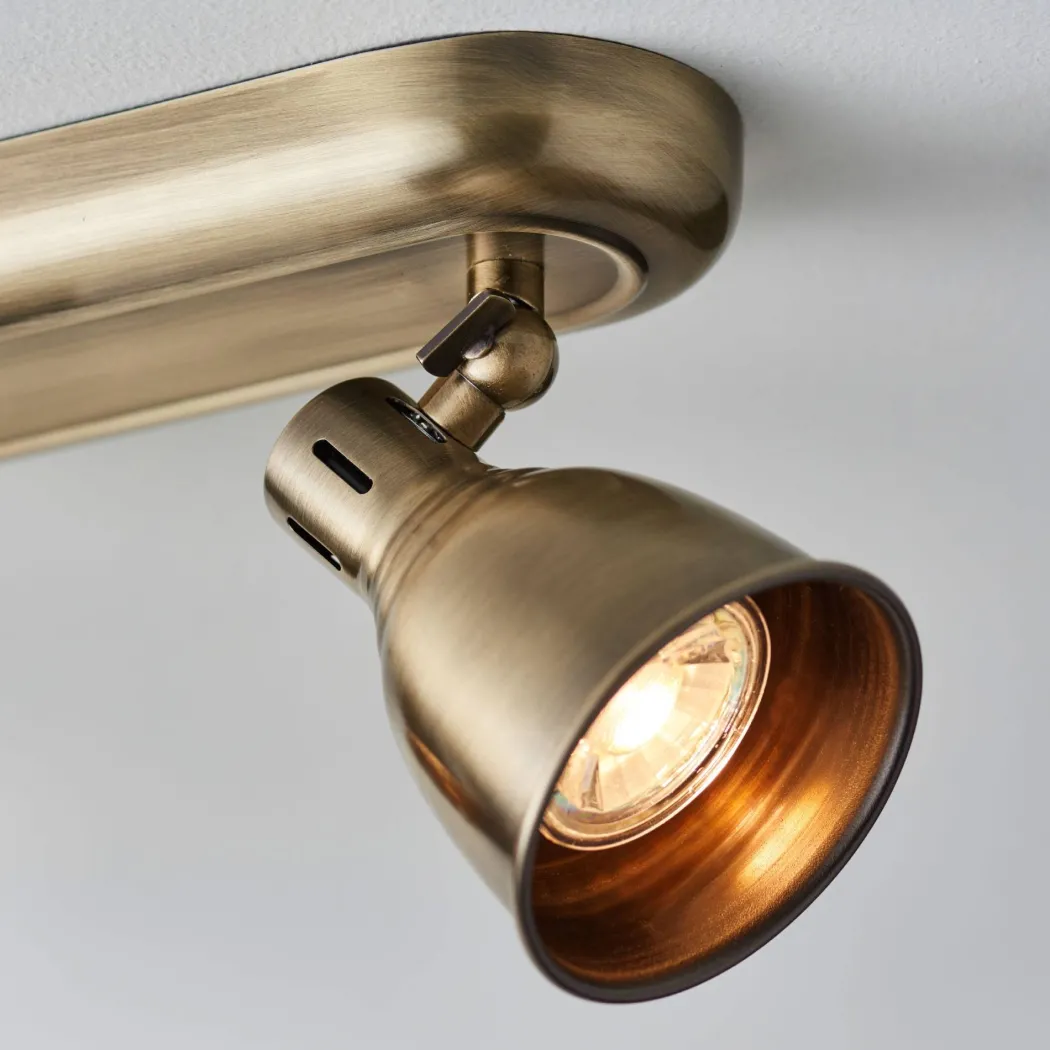 Westbury 4 Light Ceiling Spotlight Bar Antique Brass