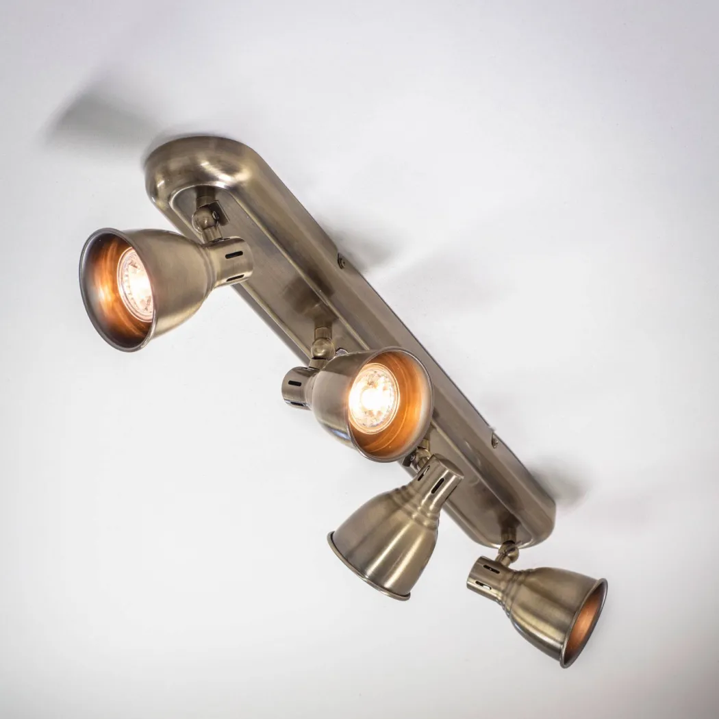 Westbury 4 Light Ceiling Spotlight Bar Antique Brass