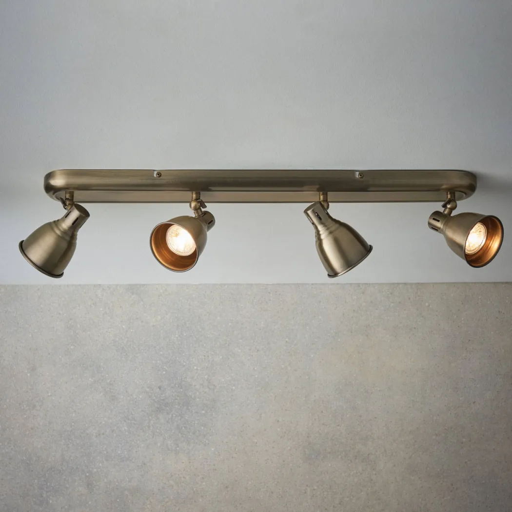 Westbury 4 Light Ceiling Spotlight Bar Antique Brass