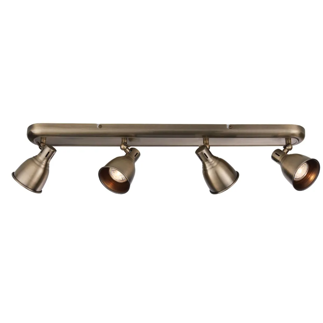 Westbury 4 Light Ceiling Spotlight Bar Antique Brass
