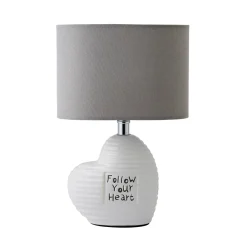 Willow Ceramic Table Lamp with Grey Shade