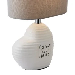 Willow Ceramic Table Lamp with Grey Shade