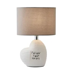 Willow Ceramic Table Lamp with Grey Shade