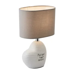 Willow Ceramic Table Lamp with Grey Shade