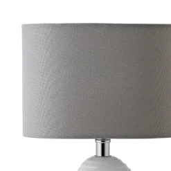 Willow Ceramic Table Lamp with Grey Shade