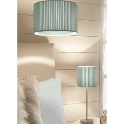 Wilson Pleated Duck Egg Blue Table Lamp