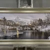 Winter Scene 100x50 Champagne Framed Wall Art