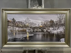 Winter Scene 100x50 Champagne Framed Wall Art
