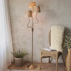 Wriggle 3 Light Brass Floor Lamp