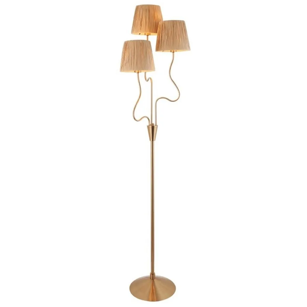 Wriggle 3 Light Brass Floor Lamp