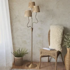Wriggle 3 Light Brass Floor Lamp