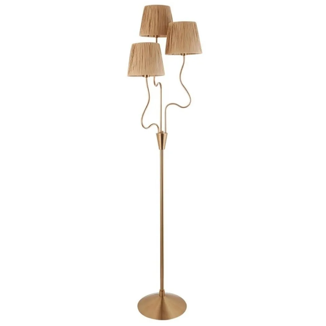 Wriggle 3 Light Brass Floor Lamp