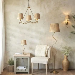 Wriggle 3 Light Brass Floor Lamp