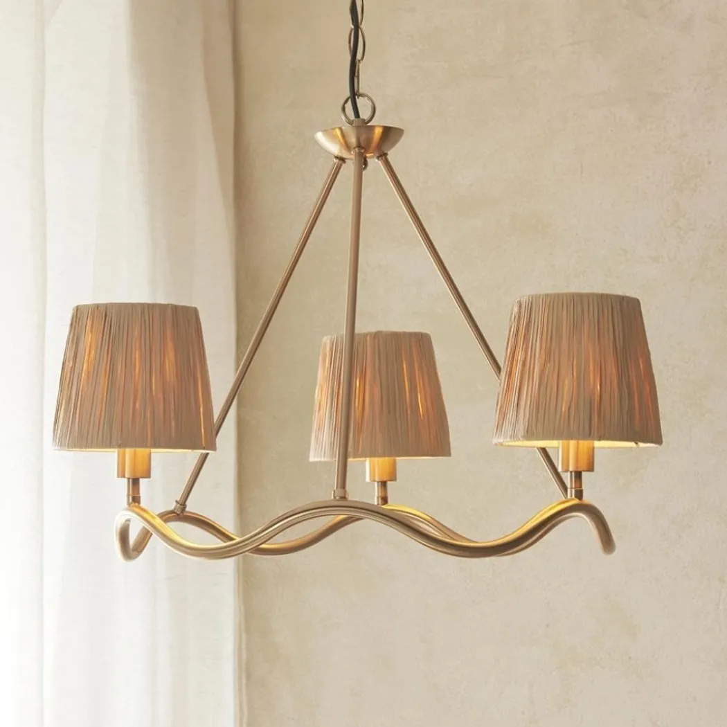 Wriggle 3 Light Brass Pendant Ceiling Light