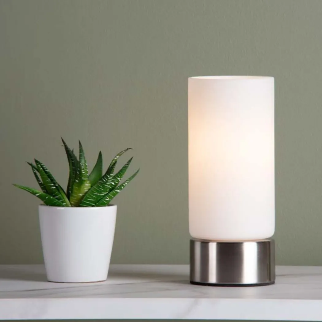 Wyoming Satin Chrome & Glass Touch Table Lamp