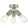 Yao 3 Light Flush Satin Nickel Ceiling Light