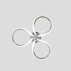 Yara 3 Light Chrome LED Semi Flush Ceiling Light