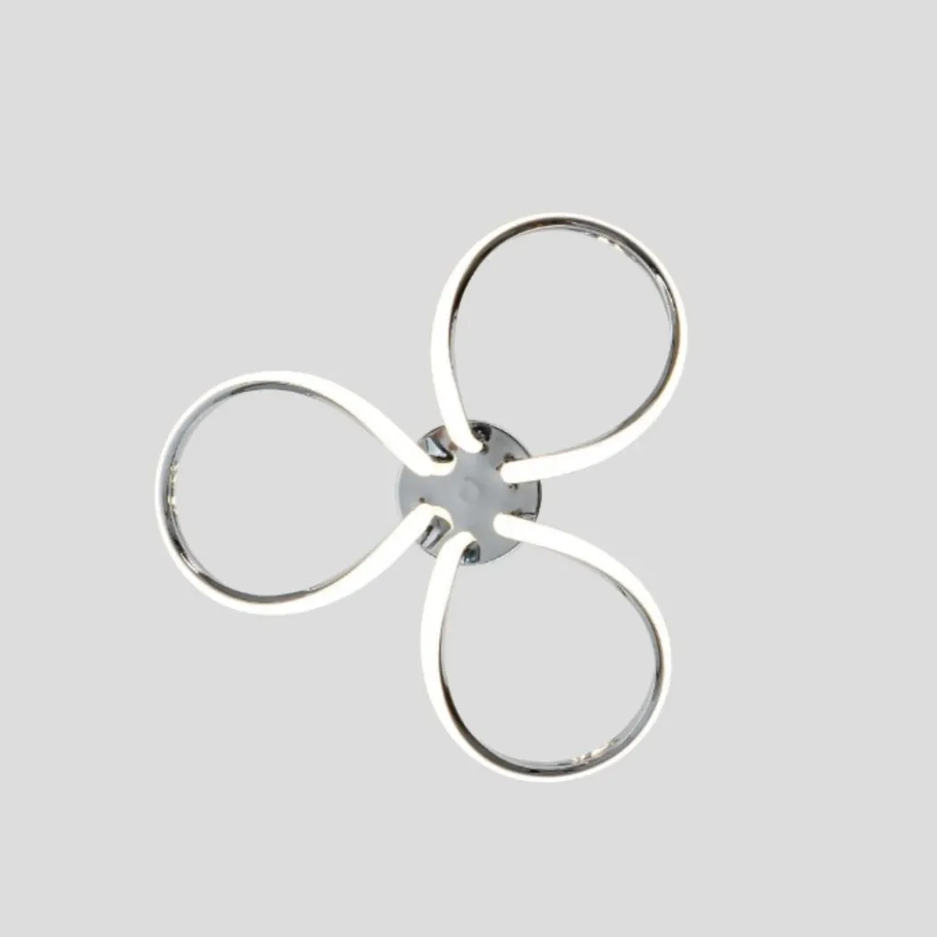 Yara 3 Light Chrome LED Semi Flush Ceiling Light